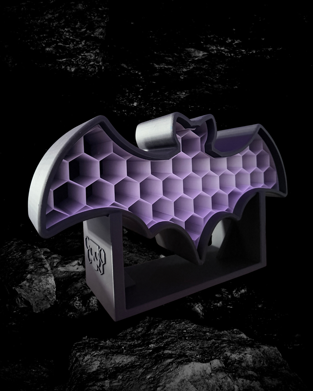 Batty tattoo ink rack with modular honeycomb insert