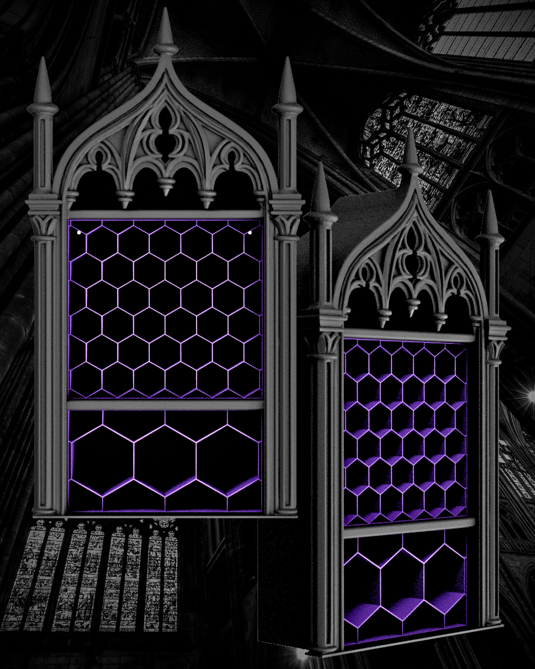 Tattrak - Gothic cathedral tattoo ink rack
